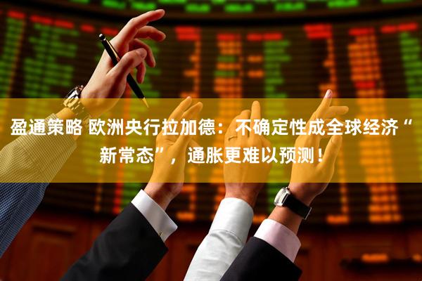盈通策略 欧洲央行拉加德：不确定性成全球经济“新常态”，通胀更难以预测！
