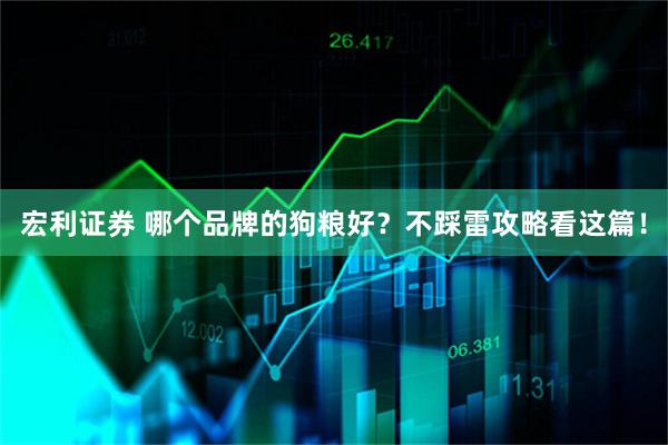 宏利证券 哪个品牌的狗粮好？不踩雷攻略看这篇！